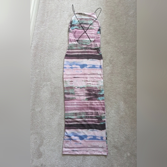 NWOT ASOS Marble body con dress stretchy, open back, US 0 - Picture 3 of 7